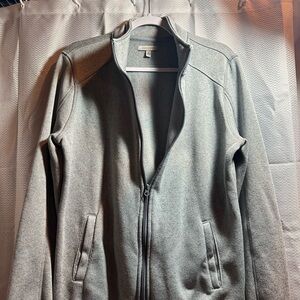 Stone Gray Zip-Front Jacket – Easy Comfort, Timeless Wear